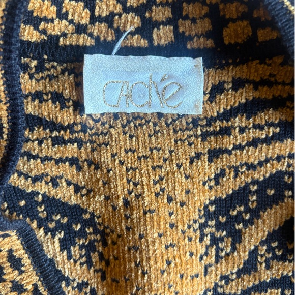 Vintage Cache Tiger Print Cardigan, Size S - Picture 3 of 4